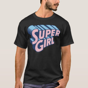 Supergirl Roze en Blue Logo T-shirt