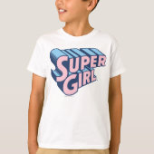 Supergirl Roze en Blue Logo T-shirt (Voorkant)