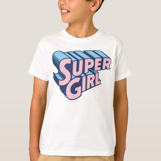 Supergirl Roze en Blue Logo T-shirt (Voorkant)