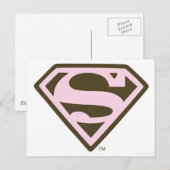Supergirl roze en bruin Logo Briefkaart (Voorkant / Achterkant)