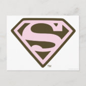 Supergirl roze en bruin Logo Briefkaart (Voorkant)