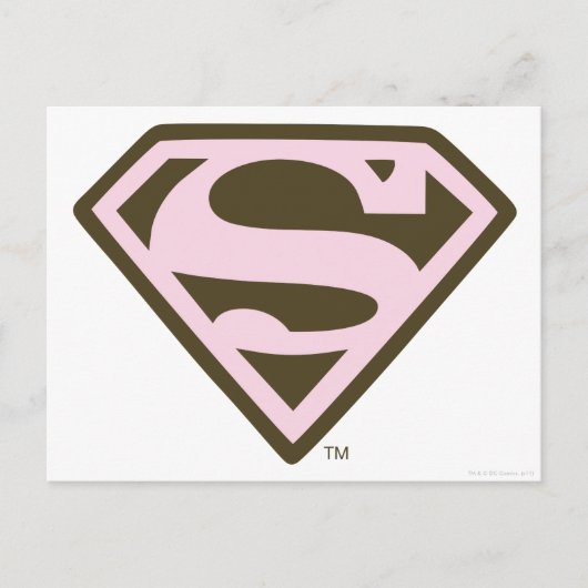 Supergirl roze en bruin Logo Briefkaart (Voorkant)