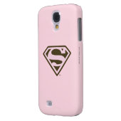 Supergirl roze en bruin Logo Case-Mate Samsung Galaxy Hoesje (Achterkant Links)