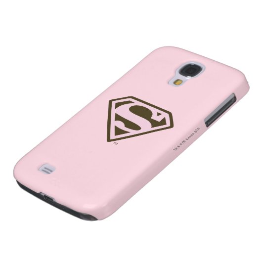 Supergirl roze en bruin Logo Case-Mate Samsung Galaxy Hoesje (Onderkant)