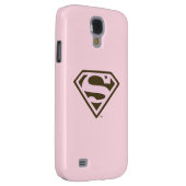 Supergirl roze en bruin Logo Case-Mate Samsung Galaxy Hoesje (Back/Rechts)