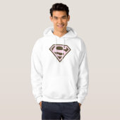 Supergirl roze en bruin Logo Hoodie (Voorkant volledig)