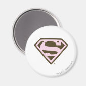 Supergirl roze en bruin Logo Magneet (Voorkant / Achterkant)
