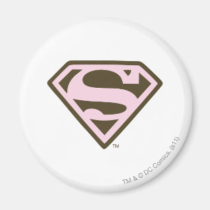 Supergirl roze en bruin Logo Magneet