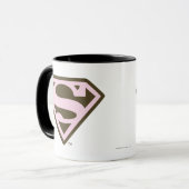 Supergirl roze en bruin Logo Mok (Voorkant links)