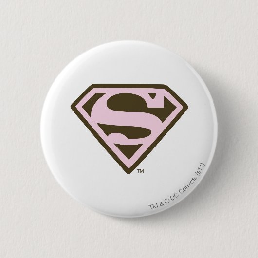 Supergirl roze en bruin Logo Ronde Button 5,7 Cm (Voorkant)