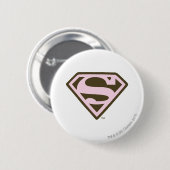 Supergirl roze en bruin Logo Ronde Button 5,7 Cm (Voorkant /achterkant)