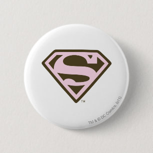 Supergirl roze en bruin Logo Ronde Button 5,7 Cm