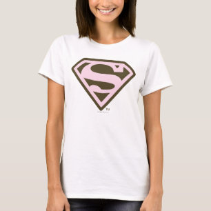 Supergirl roze en bruin Logo T-shirt