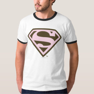 Supergirl roze en bruin Logo T-shirt
