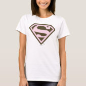 Supergirl roze en bruin Logo T-shirt (Voorkant)