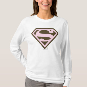 Supergirl roze en bruin Logo T-shirt