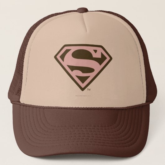 Supergirl roze en bruin Logo Trucker Pet (Voorkant)