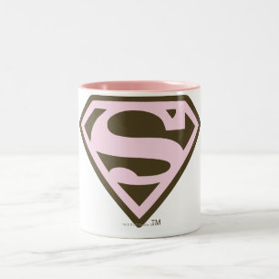 Supergirl roze en bruin Logo Tweekleurige Koffiemok