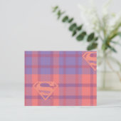 Supergirl roze en Paars patroon Briefkaart (Staand voorkant)