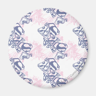 Supergirl roze en Paars patroon Magneet