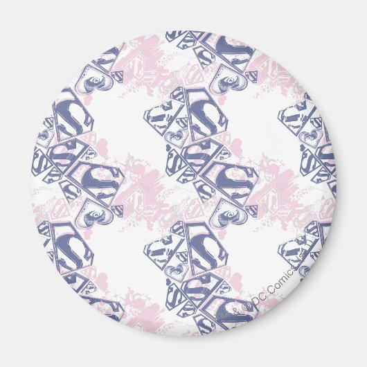 Supergirl roze en Paars patroon Magneet (Voorkant)