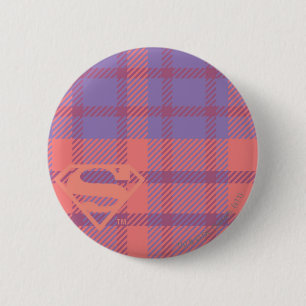 Supergirl roze en Paars patroon Ronde Button 5,7 Cm