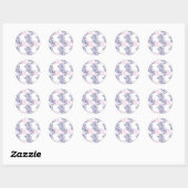 Supergirl roze en Paars patroon Ronde Sticker (Vel)