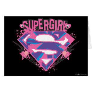 Supergirl Roze en Paarse Grunge Logo