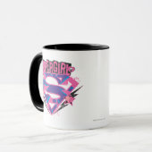 Supergirl Roze en Paarse Grunge Logo Mok (Voorkant links)