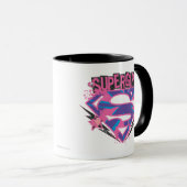 Supergirl Roze en Paarse Grunge Logo Mok (Voorkant rechts)