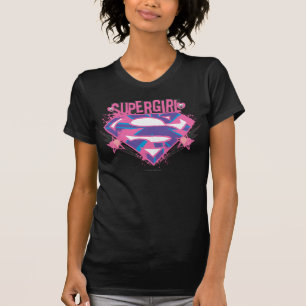 Supergirl Roze en Paarse Grunge Logo T-shirt