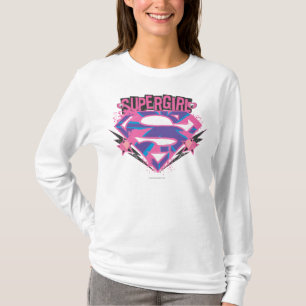 Supergirl Roze en Paarse Grunge Logo T-shirt