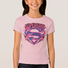 Supergirl Roze en Paarse Grunge Logo T-shirt