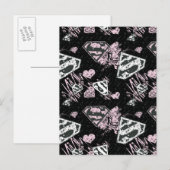 Supergirl Roze en White Logo Pattern Briefkaart (Voorkant / Achterkant)