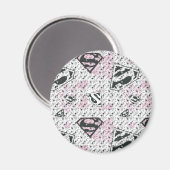 Supergirl Roze en White Logo Pattern Magneet (Voorkant / Achterkant)