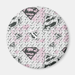 Supergirl Roze en White Logo Pattern Magneet