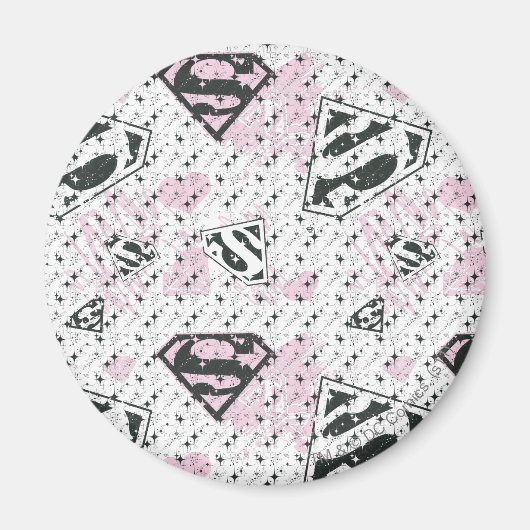 Supergirl Roze en White Logo Pattern Magneet (Voorkant)