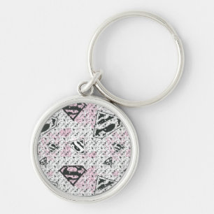 Supergirl Roze en White Logo Pattern Sleutelhanger