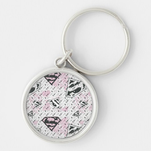 Supergirl Roze en White Logo Pattern Sleutelhanger (Voorkant)