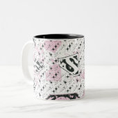 Supergirl Roze en White Logo Pattern Tweekleurige Koffiemok (Voorkant links)