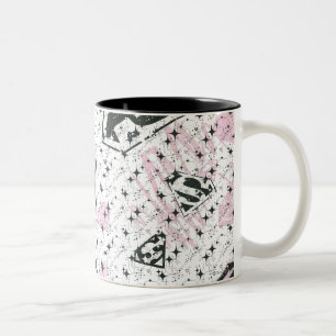 Supergirl Roze en White Logo Pattern Tweekleurige Koffiemok