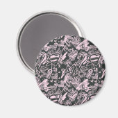 Supergirl roze en zwarte kribbels magneet (Voorkant / Achterkant)