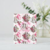 Supergirl roze inktpatroon briefkaart (Staand voorkant)