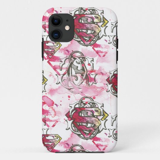 Supergirl roze inktpatroon Case-Mate iPhone case (Achterkant)