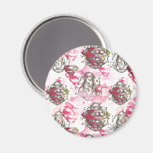 Supergirl roze inktpatroon magneet (Voorkant / Achterkant)