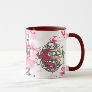 Supergirl roze inktpatroon mok