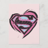 Supergirl roze Logo in hart Briefkaart (Voorkant)