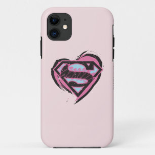 Supergirl roze Logo in hart iPhone 11 Hoesje