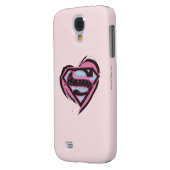 Supergirl roze Logo in hart Case-Mate Samsung Galaxy Hoesje (Achterkant Links)
