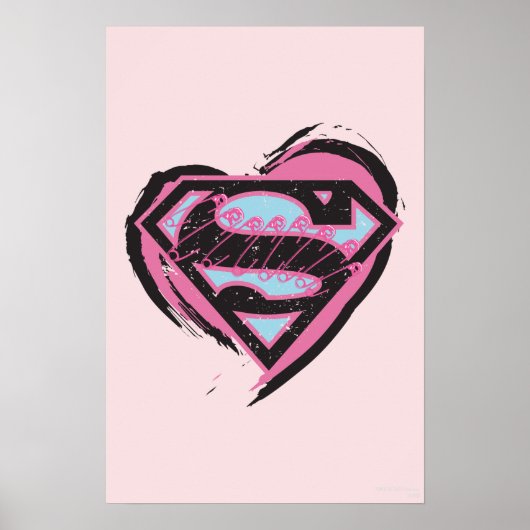 Supergirl roze Logo in hart Poster (Voorkant)